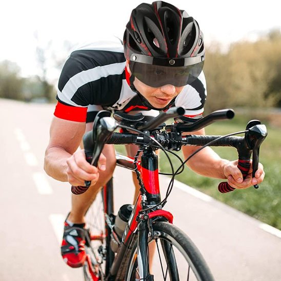 casque velo visière